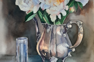 "Peonies" watercolor painting