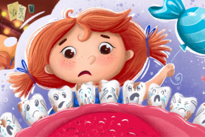 Детская иллюстрация про зубки