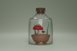 Банка с грибочками и зеленью