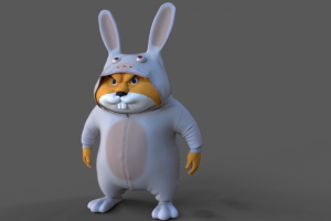 Разработка одежды Кролика для 3D модели хомяка