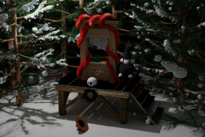 новогодняя инсталляция с гильотиной