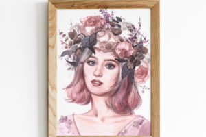 Портрет по фото на заказ в технике акварель