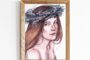 Портрет по фото на заказ в технике акварель