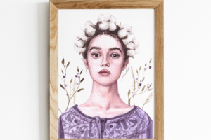 Портрет по фото на заказ в технике акварель