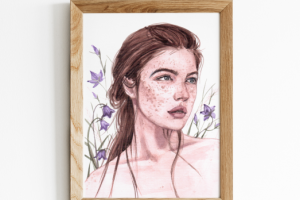 Портрет по фото на заказ в технике акварель