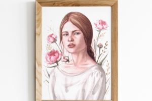 Портрет по фото на заказ в технике акварель