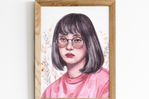 Портрет по фото на заказ в технике акварель