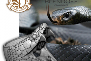 3d модель перстня с чёрной мамбой