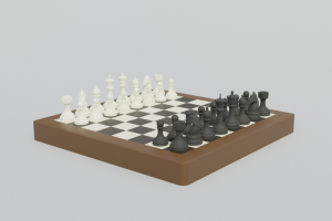 3д модель шахматной доски с шахматами