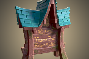 Стелла на въезде в парк