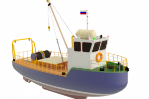 Модель общего вида малого рыболовного бота