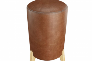 Кожаный пуф.