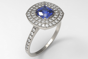 Saphire and diamond ring