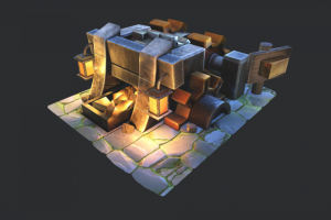 Stylized Gold mine upgrade levels