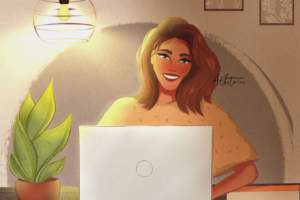 Иллюстрация "Работа из дома"