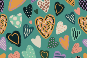 Векторная иллюстрация/паттер «Сердечки»