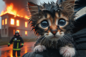 Спасенный котёнок