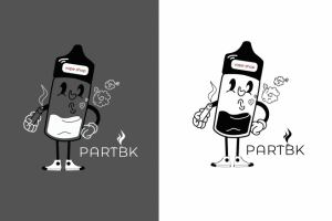 Логотип с маскотом для вейпшопа