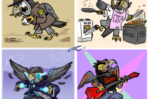 "1 персонаж в 4х профессиях"