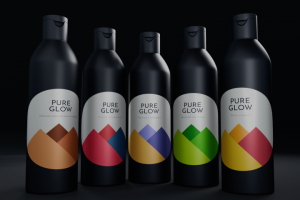 Дизайн упаковки для шампуня Pure Glow