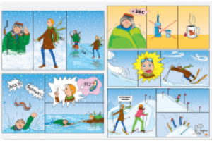 На льду, горные лыжи