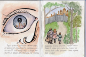 Книга ручной работы "Рапунцель", один из разворотов