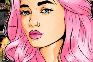Комикс портрет девушки