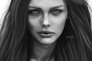 Черно-белый cg-портрет