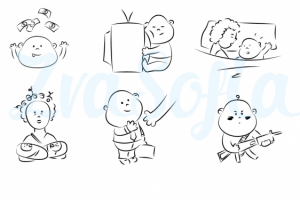 Серия простых иллюстраций для сайта