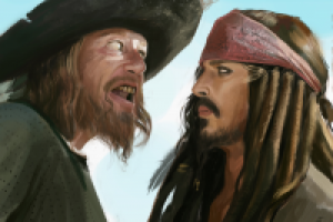 Барбосса и Джек Воробей
