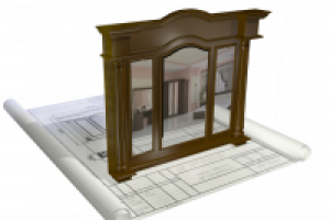 Зеркало настенное, дуб.