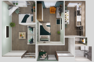 Дизайн интерьера квартиры 45 кв.м.