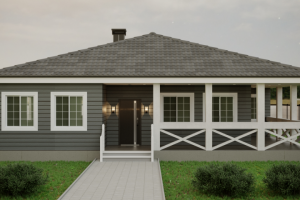 Проект каркасного дома 200 кв.м. - вид 1