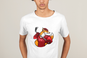 Эмблема "Лиса хоккеист"