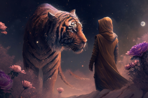 Сиреневые розы и сверкающий снег