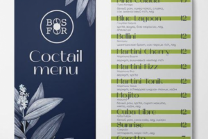 Меню бара для кофейни