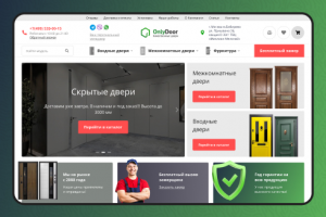 Редизайн главной страницы магазина по продаже дверей OnlyDoor