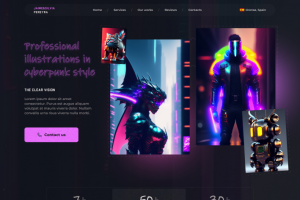 Дизайн лендинга для команды иллюстраторов