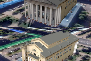Модель Драматического театра для слоя 3D-зданий в Google Earth