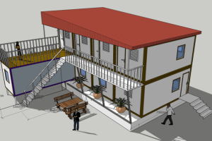 Концепция вахтовой гостиницы из морских контейнеров.