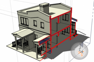 Модель жилого здания на 4 секции. город - спутник Лесная поляна.