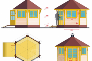 Сборная беседка. Чертеж - схема для сайта.