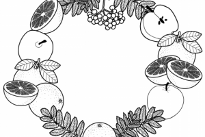 Принт со фруктами