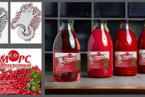 Этикетка с разработкой  рекламных персонажей.