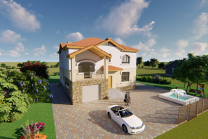 Индивидуальный жилой дом 15.3х13.9 м