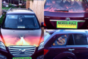 Винилография драконы на автомобиль.