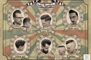 Постер-портфолио для барбершопа Aviator