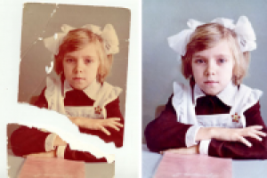 Ретуширование разорванной фотографии