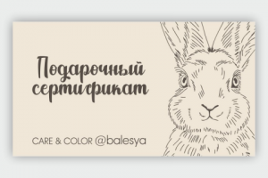Подарочный сертификат для колориста
