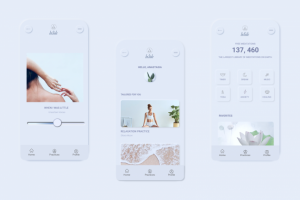 Приложение для медитации в стиле Неоморфизм